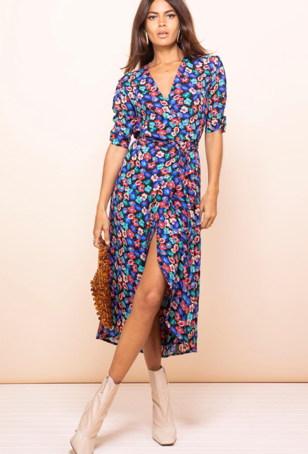 Dancing Leopard – Olivera Midi Dress in Multi Floral 