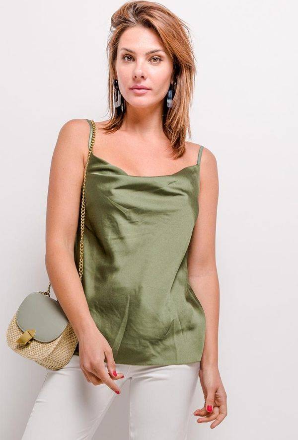 Cowl Neck Cami in Green 
