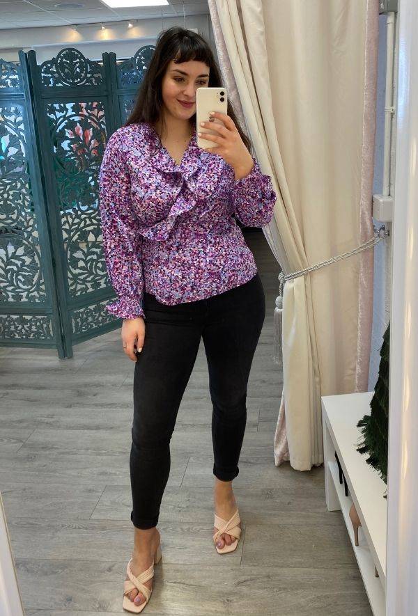 Shelly Purple Wrap Top New Arrivals Clothing Tops