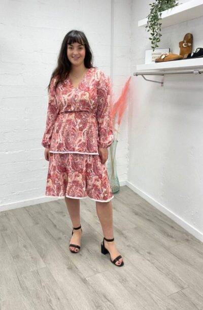 Lara Pink Paisley Dress New Arrivals Clothing Dresses