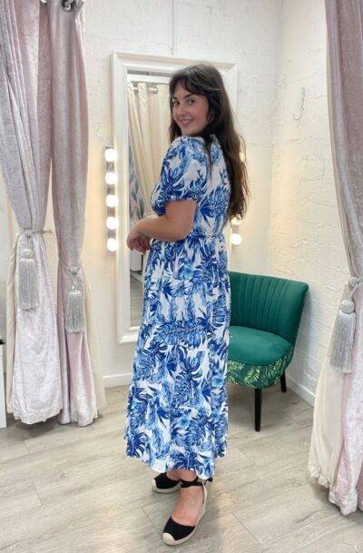 Blue Floral Wrap Dress New Arrivals Clothing Dresses
