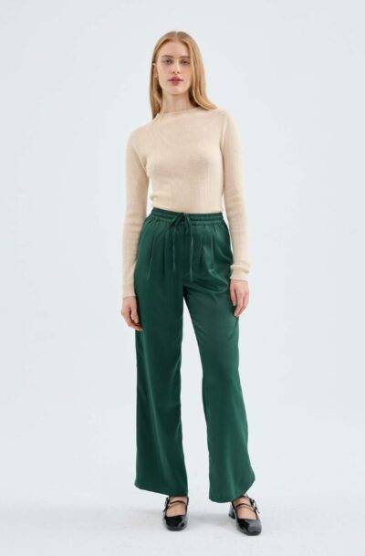 Green Satin Trousers New Arrivals Clothing Bottoms
